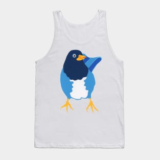 BIRD in Blue Paper Hand Cut Original Art Tank Top